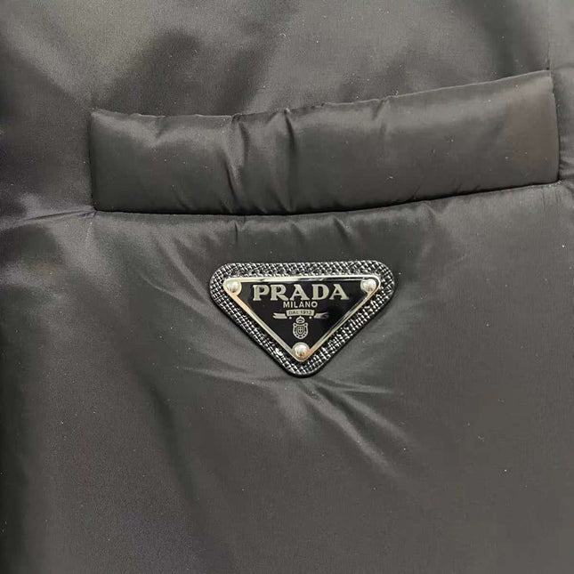 PRADA 26S HOODED PARKA IN BLACK RE-NYLON