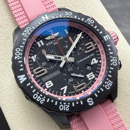 BREITLING 26 ENDURANCE PRO 38 IN BLACK & PINK RUBBER