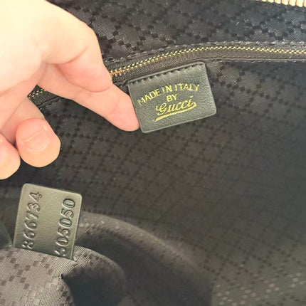 GUCCI 26S BORSETTO BOSTON 38 LARGE BAG IN BLACK CALFSKIN