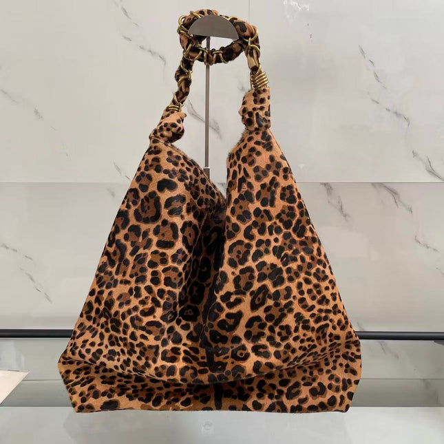 YSL 26S HOBO BAG IN PONY HAIR PRINTED LEOPARD