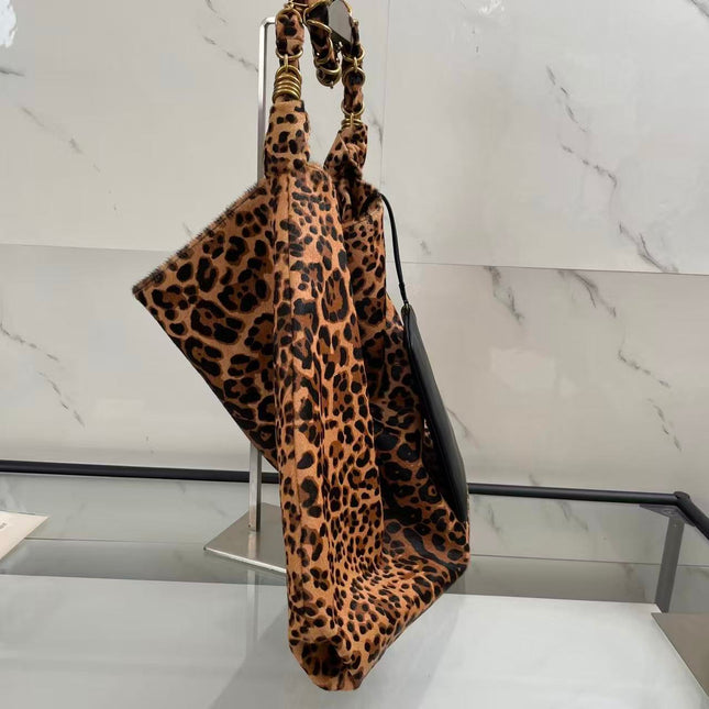 YSL 26S HOBO BAG IN PONY HAIR PRINTED LEOPARD