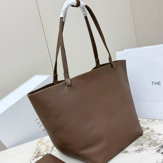 THE ROW 26S PARK TOTE BAG 29 IN BROWN GRAINED CALFSKIN