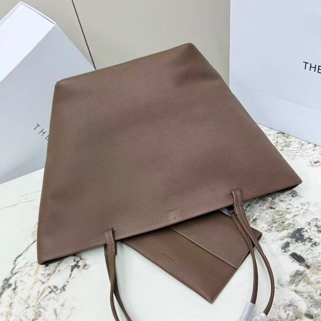 THE ROW 26S PARK TOTE BAG 29 IN BROWN GRAINED CALFSKIN