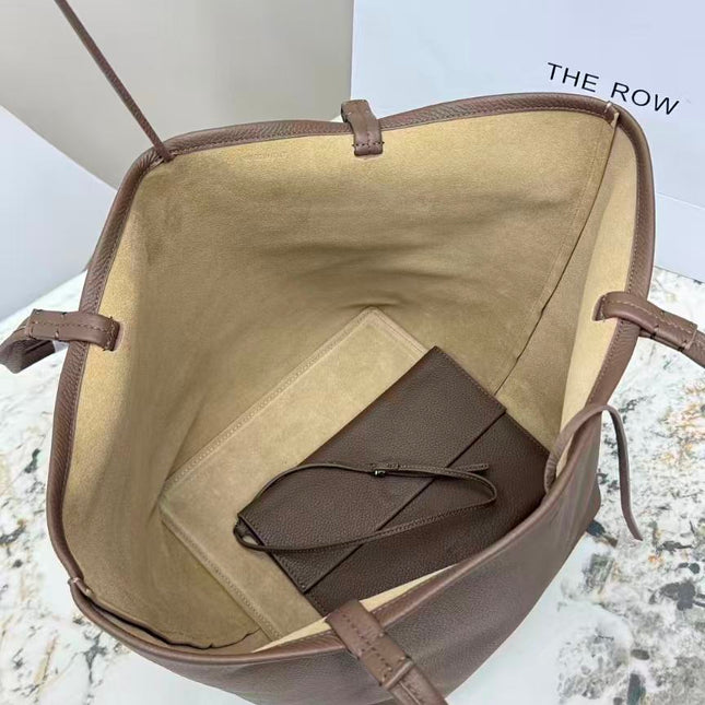 THE ROW 26S PARK TOTE BAG 29 IN BROWN GRAINED CALFSKIN