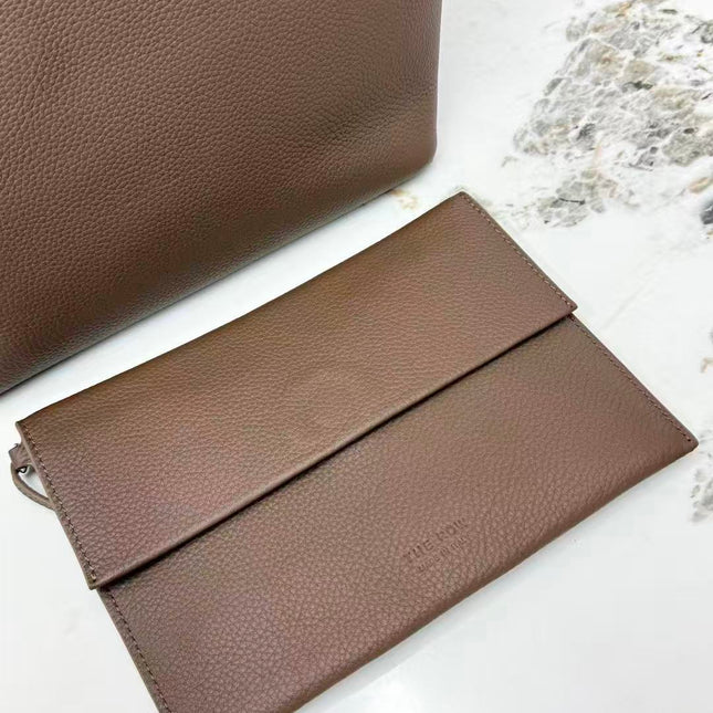 THE ROW 26S PARK TOTE BAG 29 IN BROWN GRAINED CALFSKIN