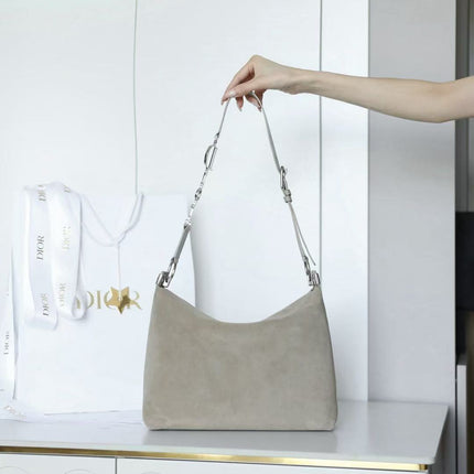 DIOR 26S HOBO BAG IN BEIGE SUEDE