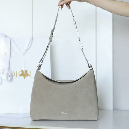 DIOR 26S HOBO BAG IN BEIGE SUEDE
