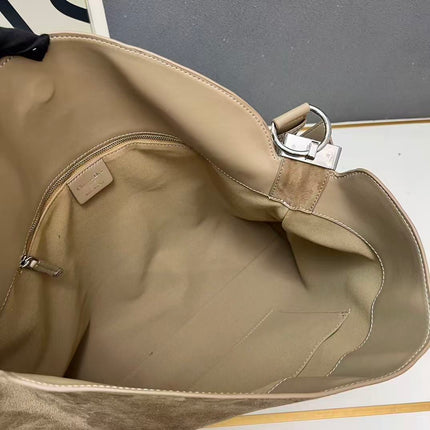 DIOR 26S HOBO BAG 40 IN DARK BEIGE SUEDE