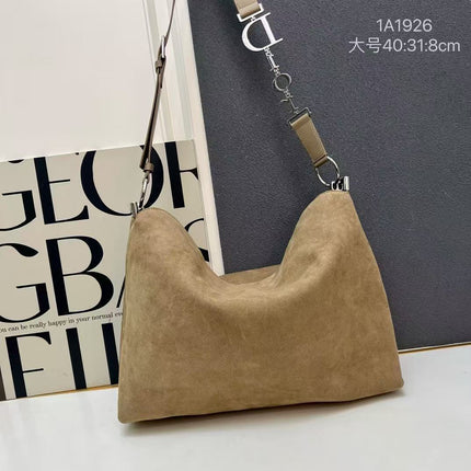 DIOR 26S HOBO BAG 40 IN DARK BEIGE SUEDE