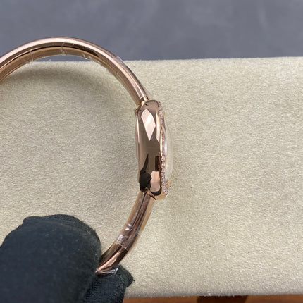 CARTIER BAIGNOIRE WATCH IN ROSE GOLD WITH DIAMOND-SET BEZEL
