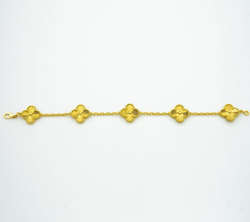 CLOVER GOLD BRACELET 5 MOTIF