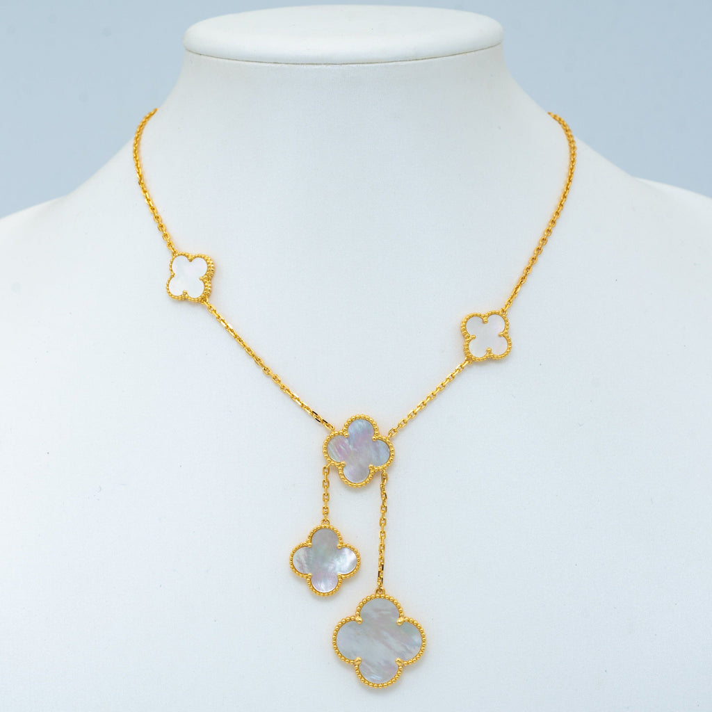 CLOVER PINK MOP NECKLACE 6 MOTIF