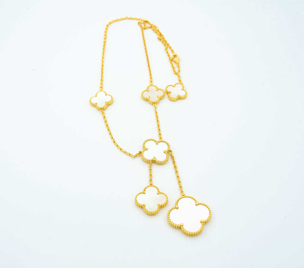 CLOVER PINK MOP NECKLACE 6 MOTIF