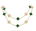 CLOVER 20 MOTIFS MALACHITE DIAMOND GOLD