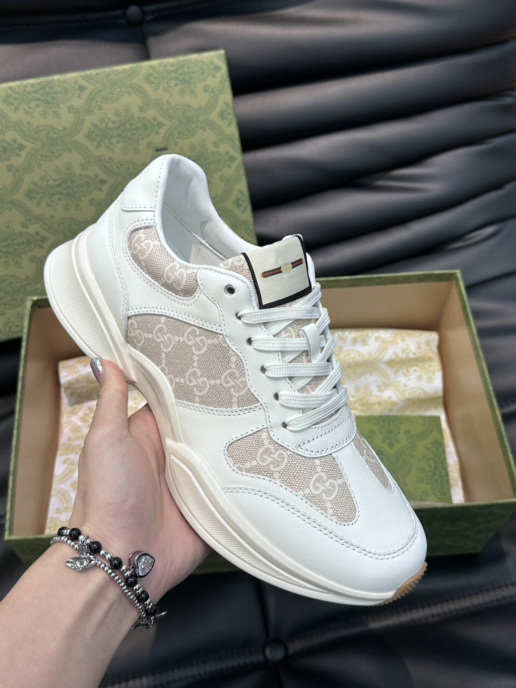 GG RETRO RHYTON SNEAKERS SHOES PINK WHITE