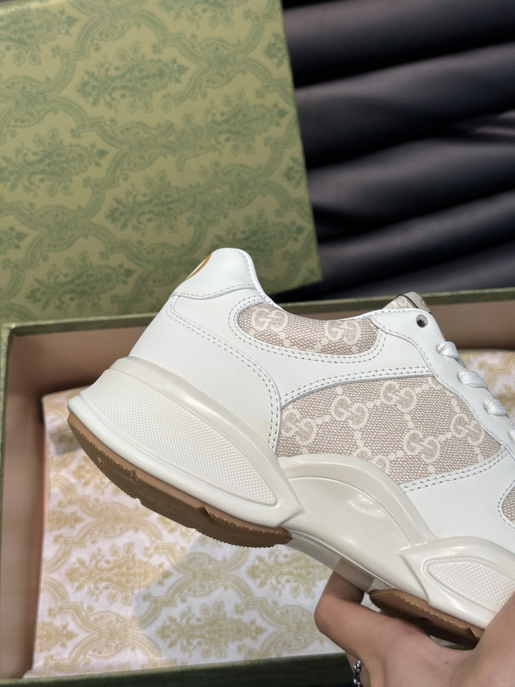 GG RETRO RHYTON SNEAKERS SHOES PINK WHITE