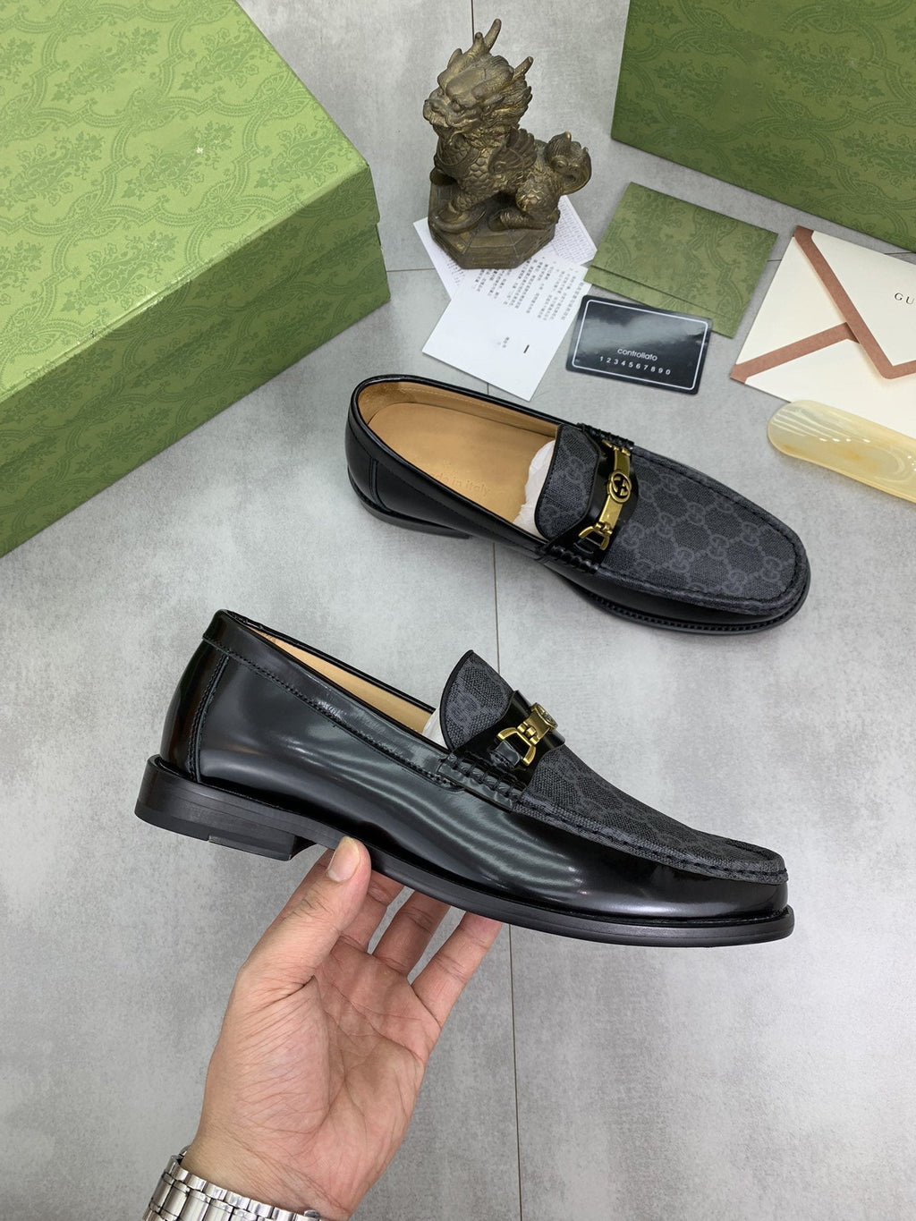 GG LOAFER MEN'S BLACK SMOOTH LEATHER