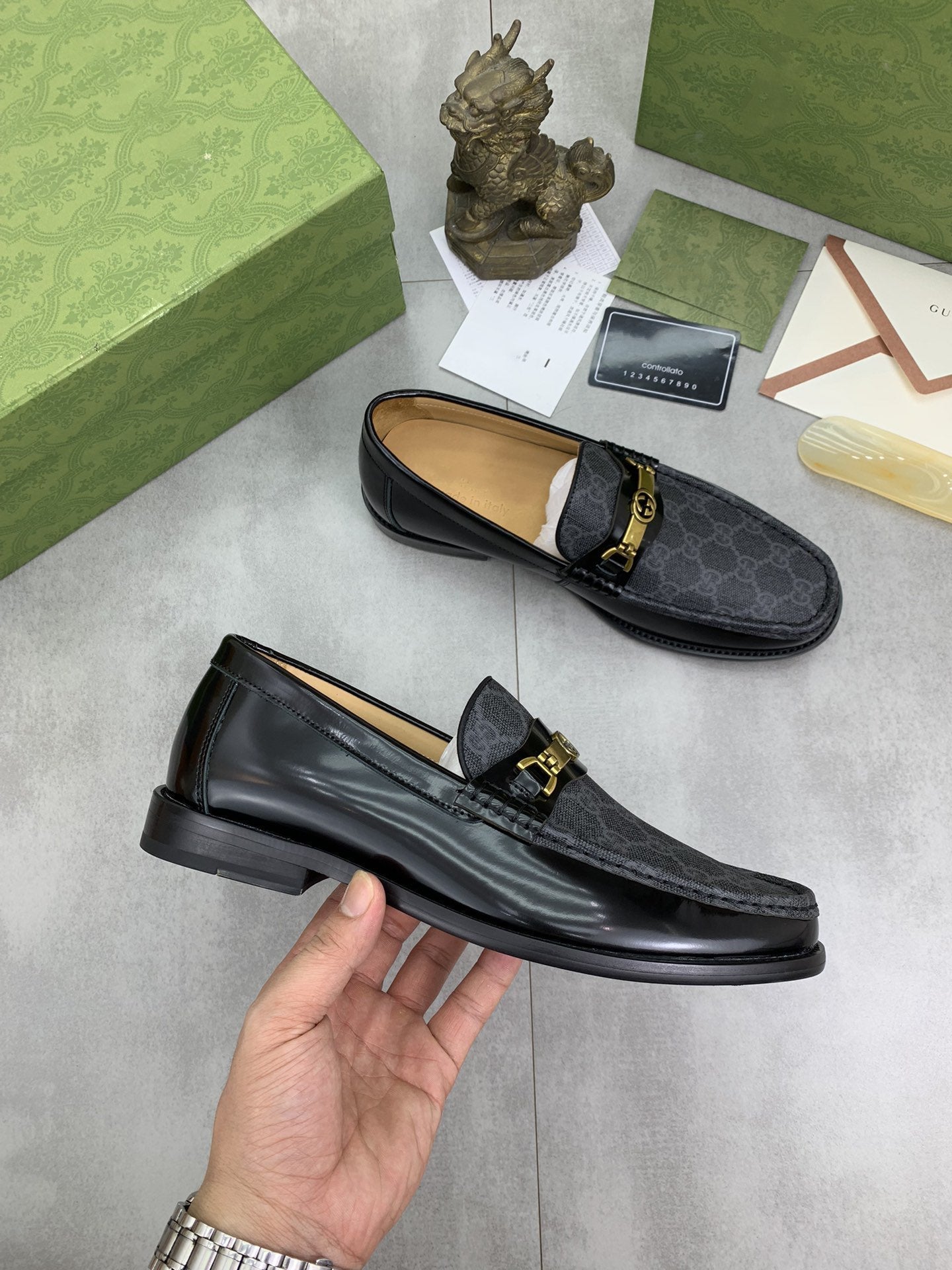GG LOAFER MEN'S BLACK SMOOTH LEATHER