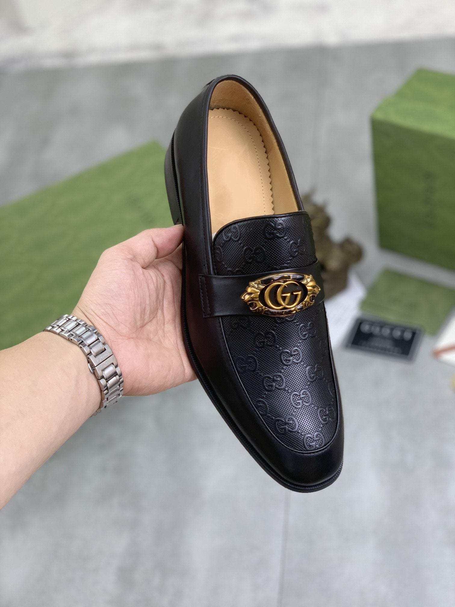 GG MEN'S LOAFER BLACK COWHIDE