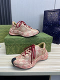 GG RUN DARK PINK LEATHER SNEAKERS