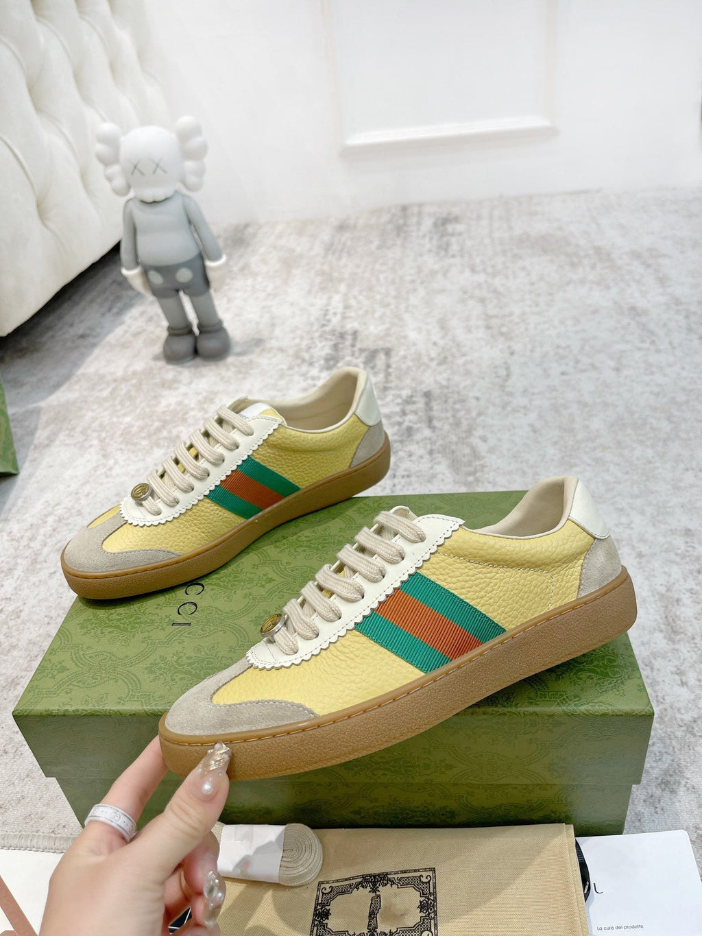 GG SNEAKERS ARDESIA YELLOW LEATHER