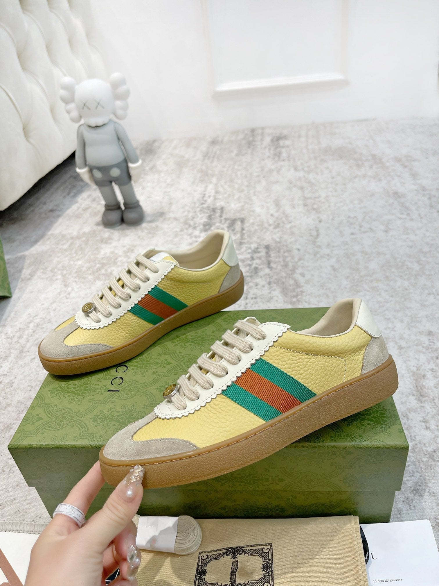 GG SNEAKERS ARDESIA YELLOW LEATHER