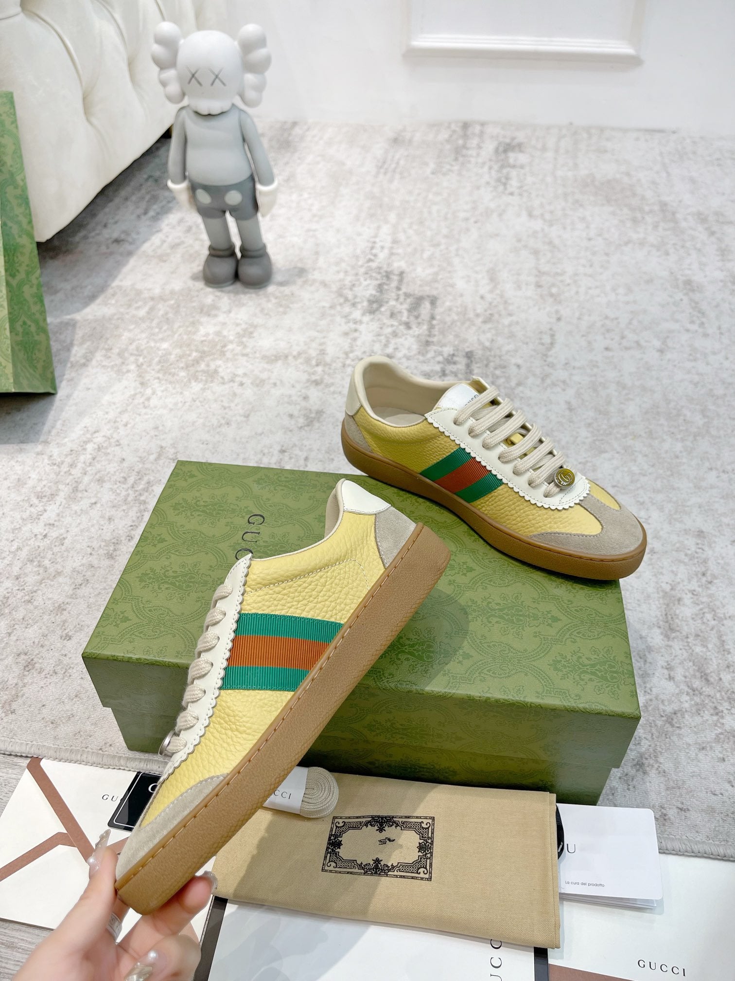 GG SNEAKERS ARDESIA YELLOW LEATHER