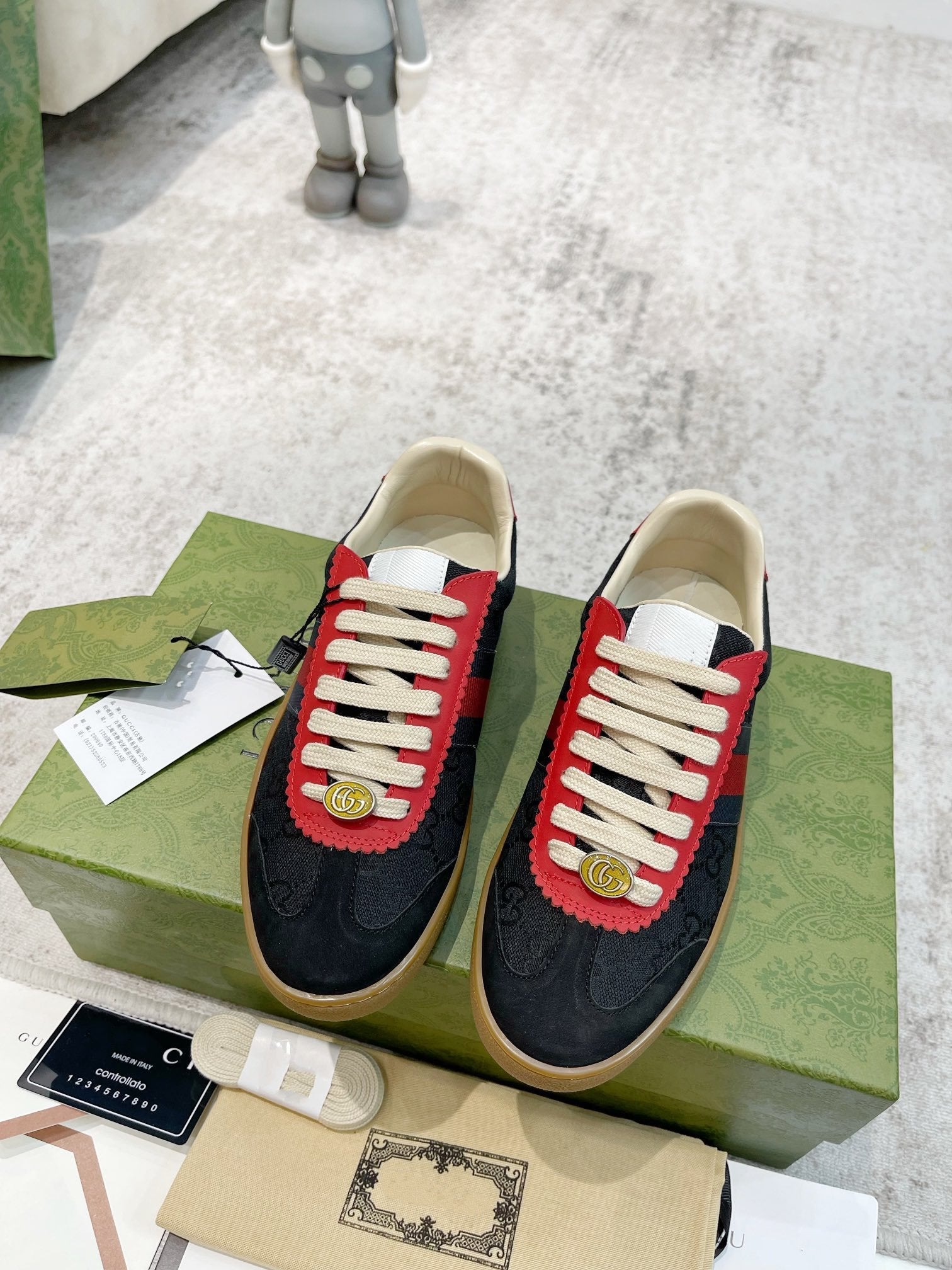 GG SNEAKERS ARDESIA BLACK RED LEATHER