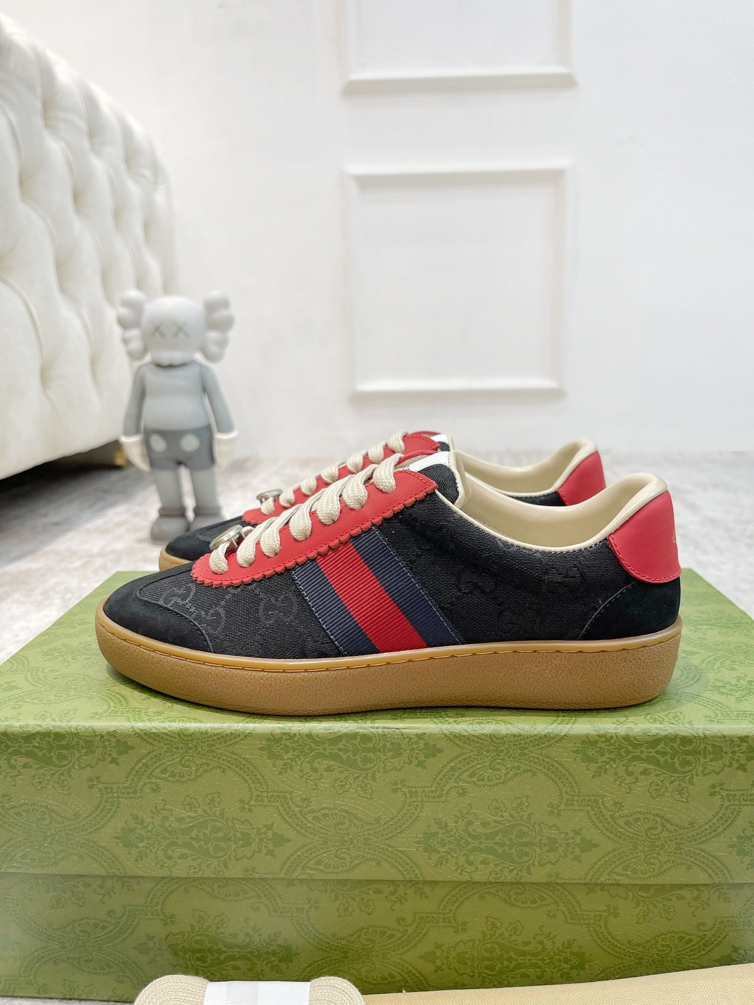 GG SNEAKERS ARDESIA BLACK RED LEATHER