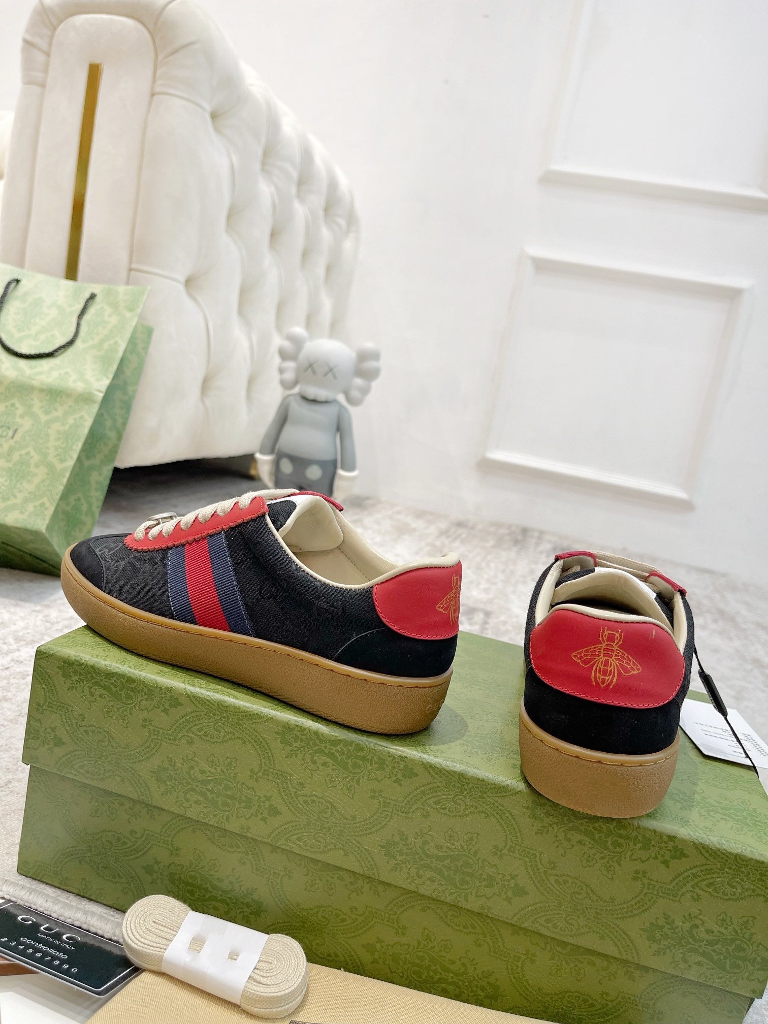 GG SNEAKERS ARDESIA BLACK RED LEATHER