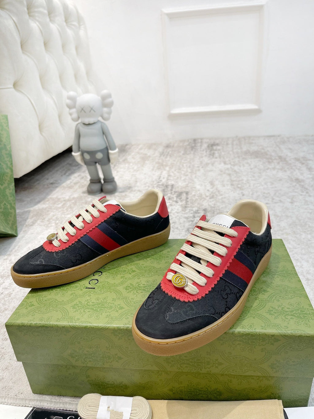 GG SNEAKERS ARDESIA BLACK RED LEATHER