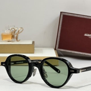 ROUND SUNGLASSES 677654 IN BLACK ACETATE