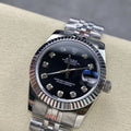 DATEJUST 31MM DIAMOND BEZEL STAINLESS STEEL IN BLACK