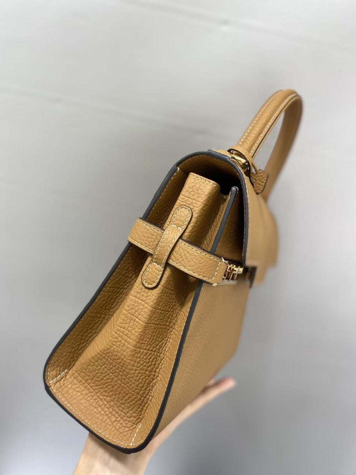 DELVAUX TOP HANDLE BAG 27 IN BROWN CALFSKIN TP3