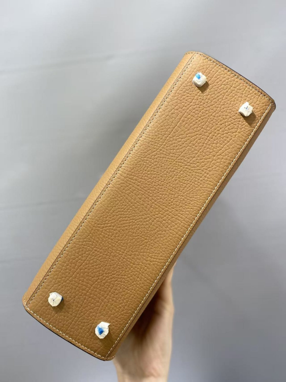 DELVAUX TOP HANDLE BAG 27 IN BROWN CALFSKIN TP3