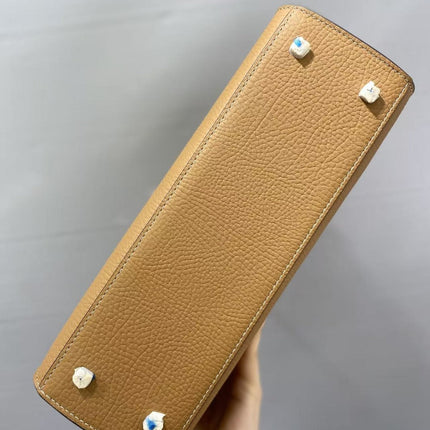 DELVAUX TOP HANDLE BAG 27 IN BROWN CALFSKIN TP3
