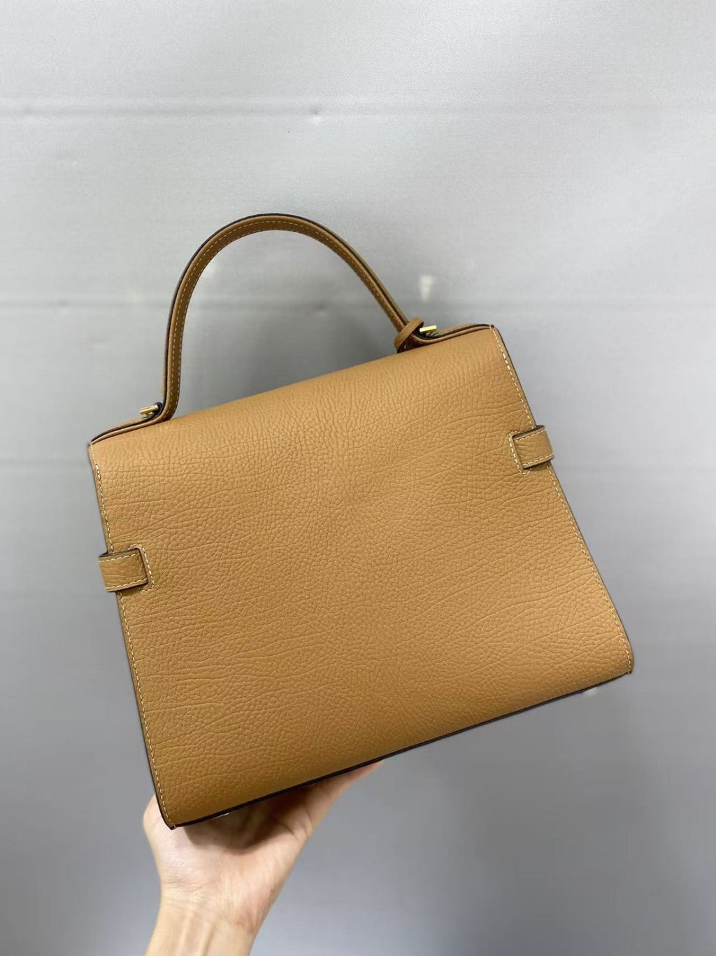 DELVAUX TOP HANDLE BAG 27 IN BROWN CALFSKIN TP3