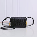 BOTTEGA VENETA GOLD KNOT CROSSBODY BAG 17 IN BLACK CALFSKIN