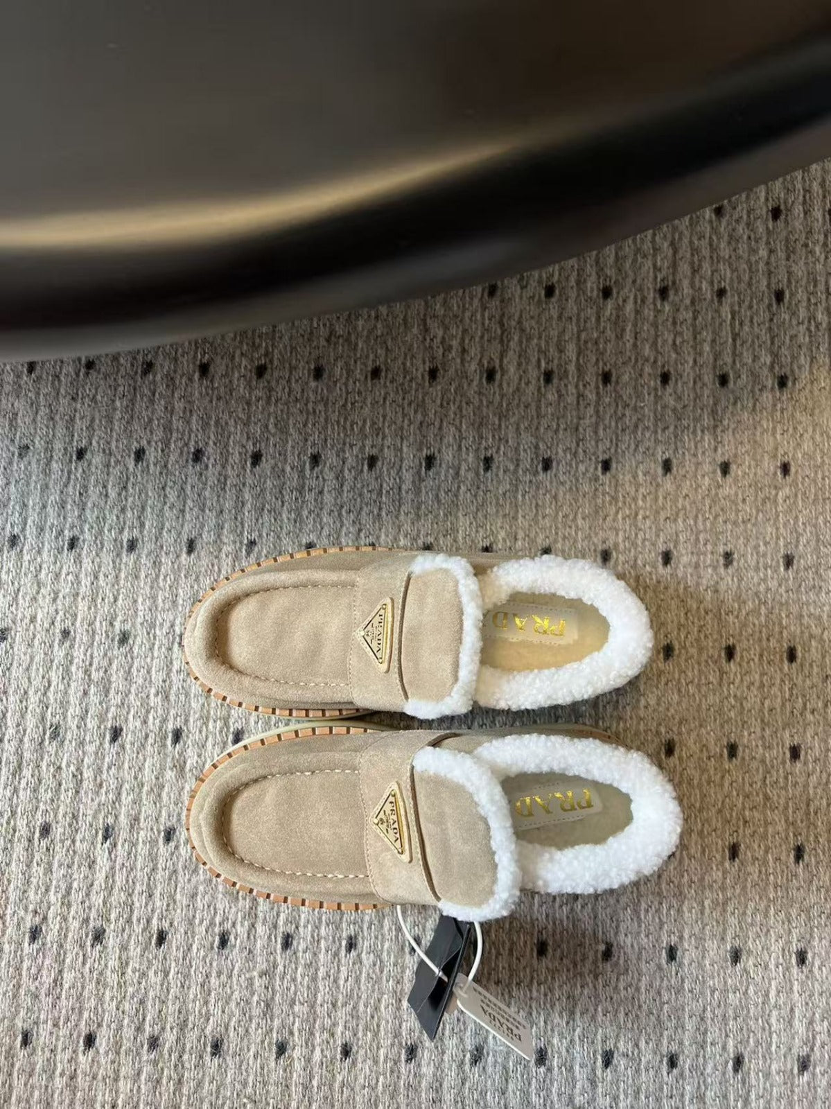 PRADA LOAFERS IN TAN BROWN SUEDE
