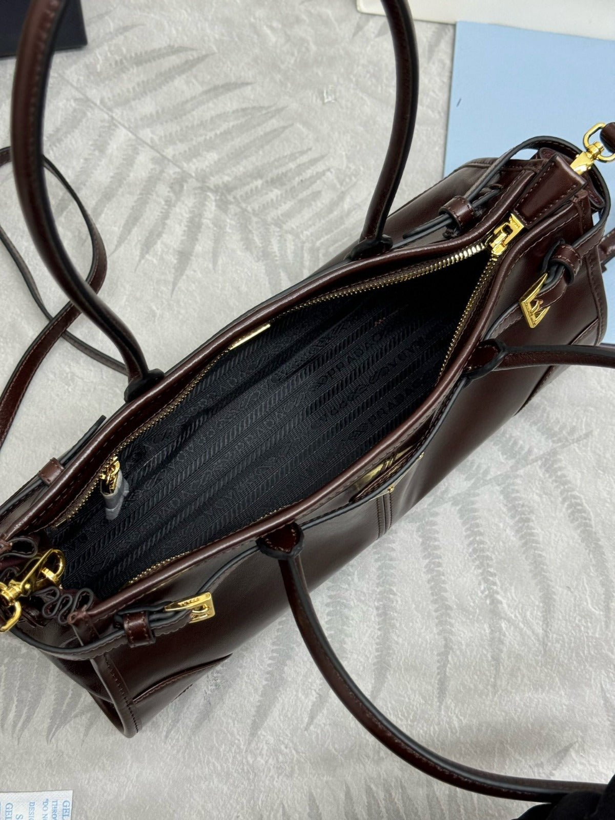 BONNIE HANDBAG 32 IN DARK BROWN CALFSKIN GOLD HARDWARE