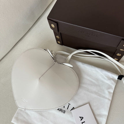 LE COEUR HEART BAG 21 IN WHITE CALFSKIN