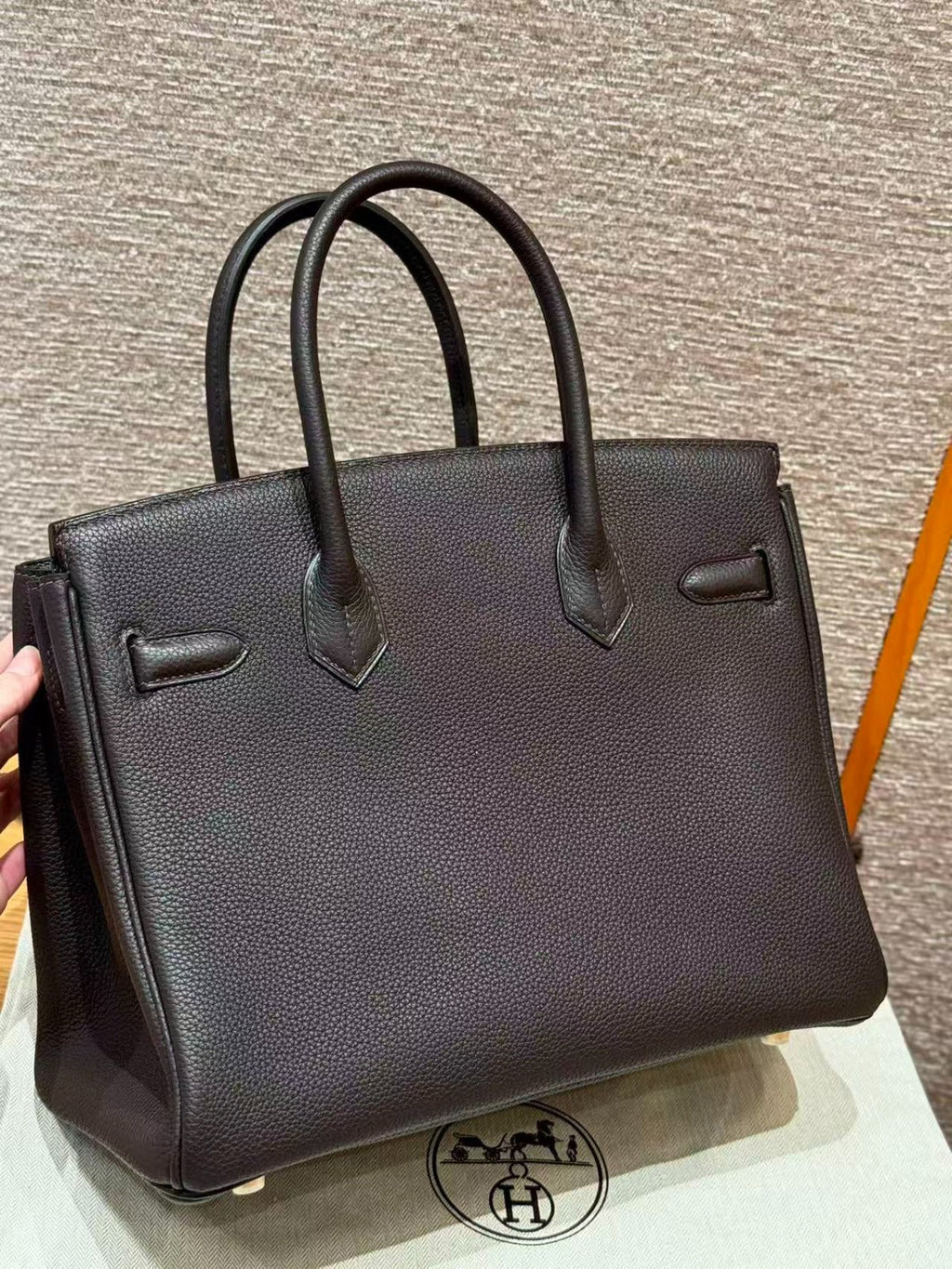 HM BIRKIN 25CM IN CHOCOLATE BROWN TOGO LEATHER GOLD HARDWARE