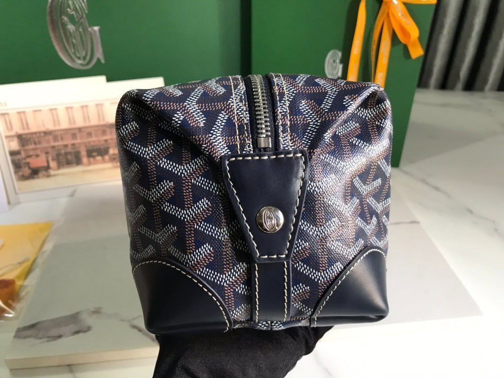 GOYA COSMETIC BAG 25 IN NAVY BLUE CANVAS