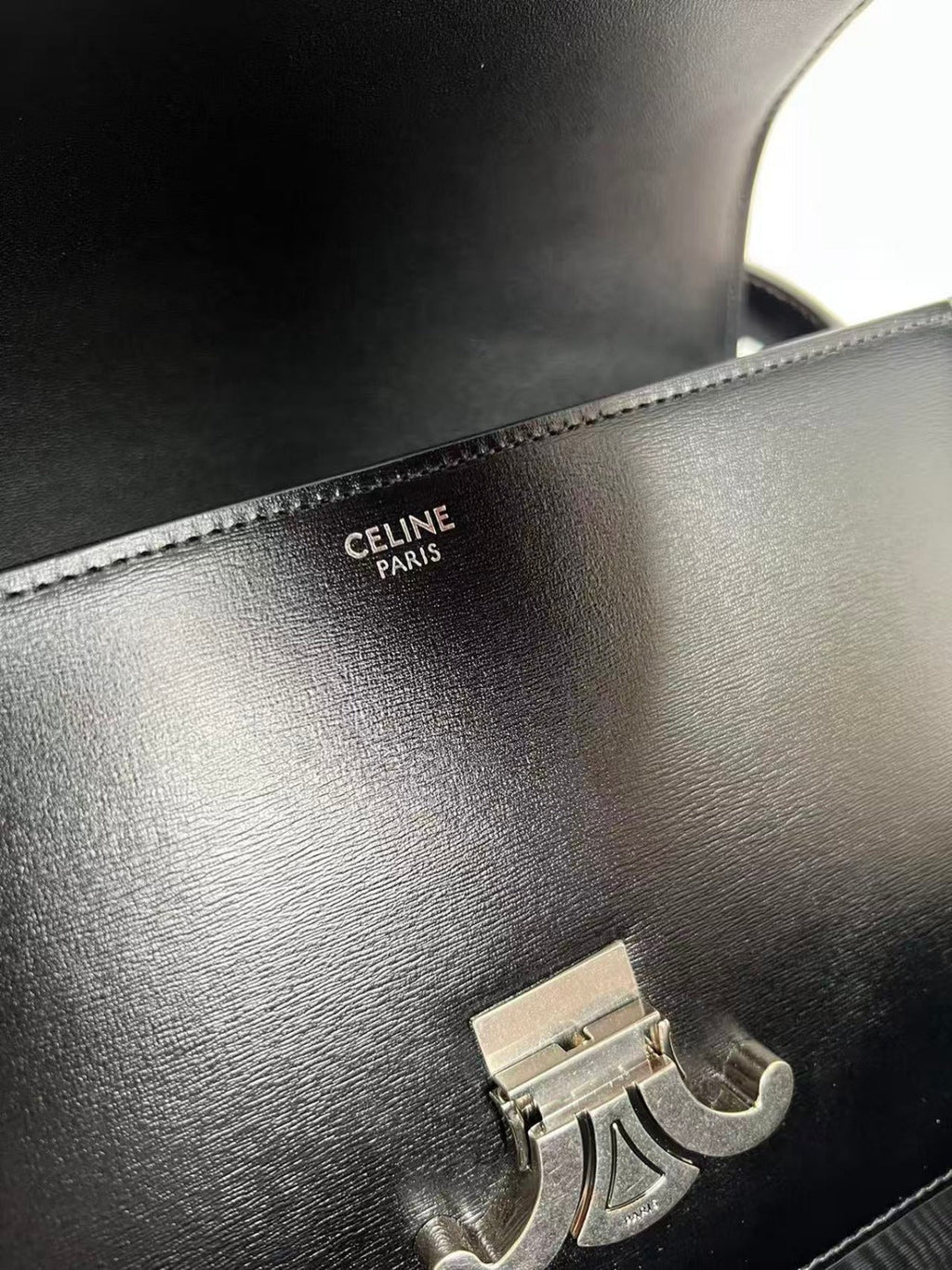 MINI CLAUDE 22 SHINY CALFSKIN BLACK SILVER HARDWARE