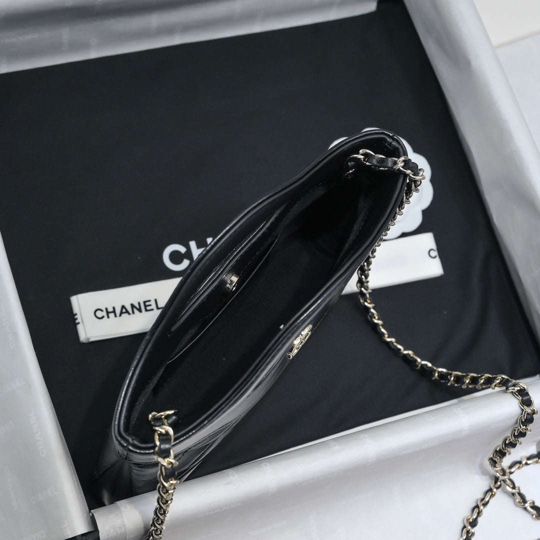 CHANEL MINI SHOPPING BAG 20 CM IN BLACK CALFSKIN GOLD HARDWARE