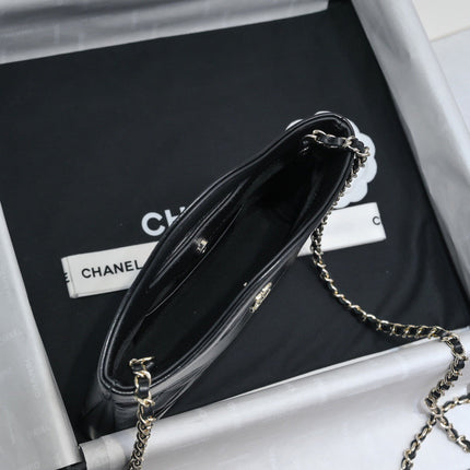 CHANEL MINI SHOPPING BAG 20 CM IN BLACK CALFSKIN GOLD HARDWARE