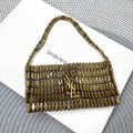 YSL CRYSTALS BAG 18 IN GOLD CRYSTAL AND EMBELLISHED CHAIN HANDLES