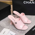 CHANEL HIGH MULES IN PINK CALFSKIN