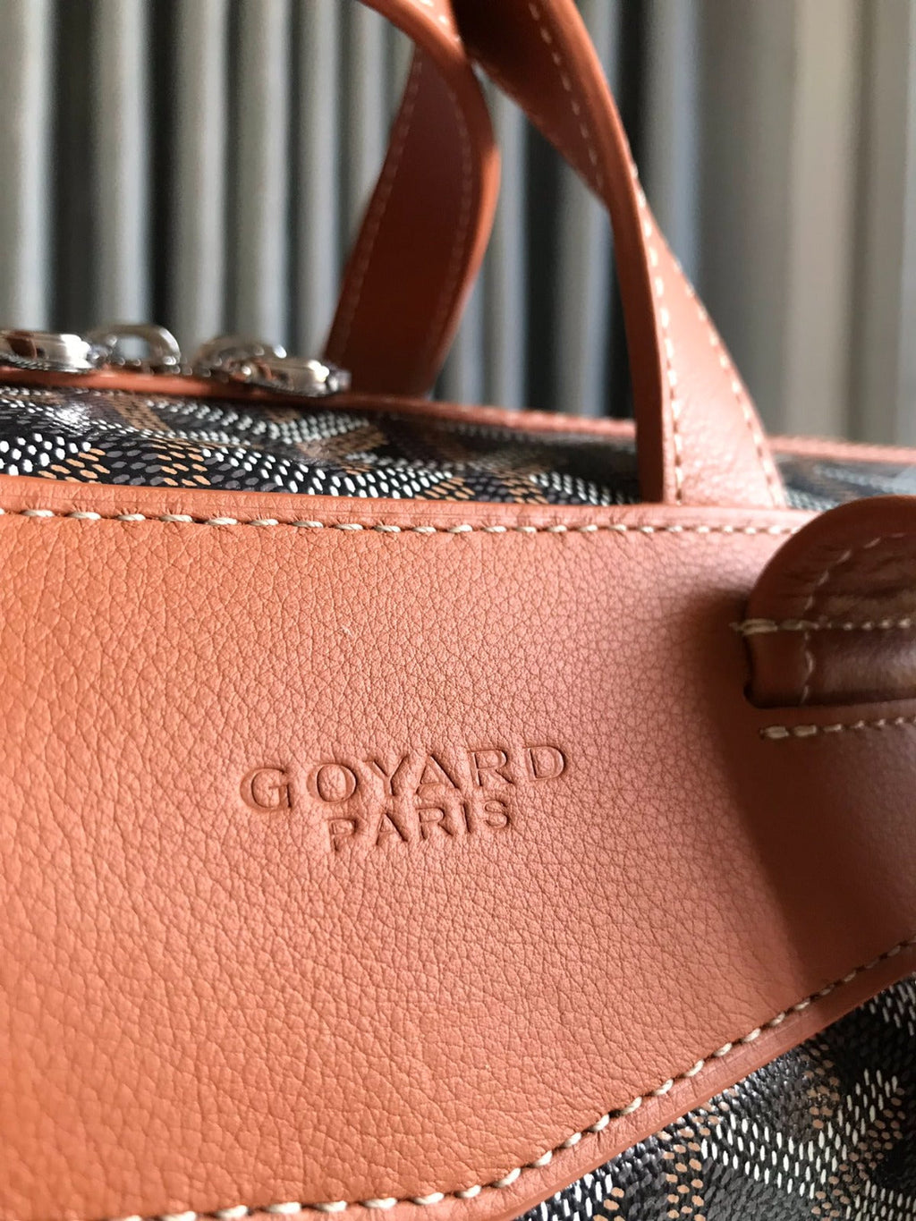 GOYARD CISALPIN BACKPACK 33 IN BLACK AND BROWN CANVAS MIX CALFSKIN