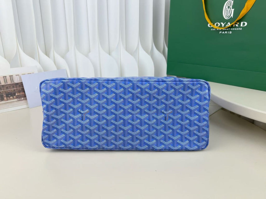 GOYARD GOYARDINE SAINT LOUIS PM TOTE BAG 40 IN BLUE CANVAS